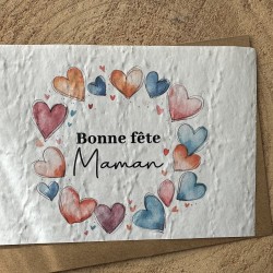 Carte à planter Bonne Fête Maman Coeurs
