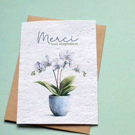 Carte à planter Merci tout simplement - Orchidée