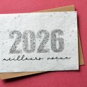 Carte à planter Meilleurs Voeux 2026 Noir et Blanc