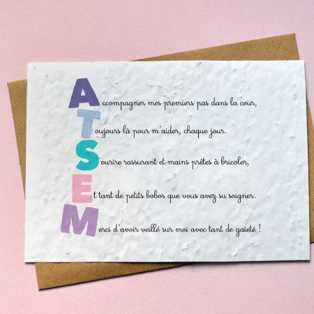 Carte à planter ATSEM Apostiche