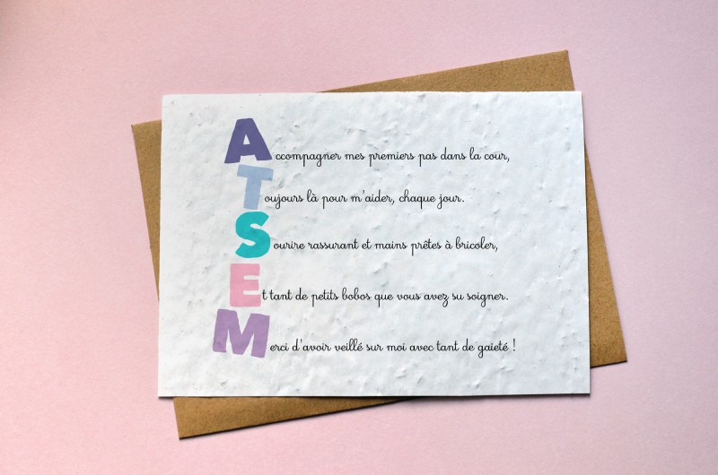 Carte à planter ATSEM Apostiche