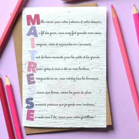 Carte à planter Maîtresse Apostiche