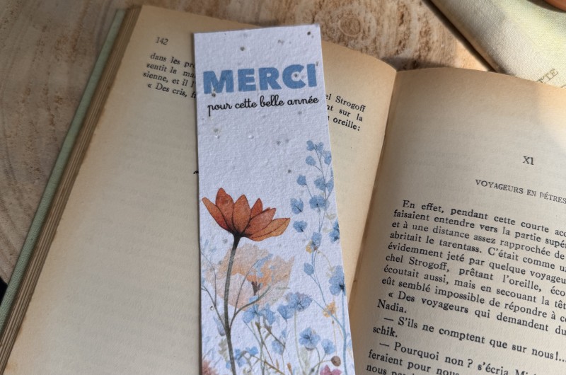 Marque-page à planter Merci pour cette belle année