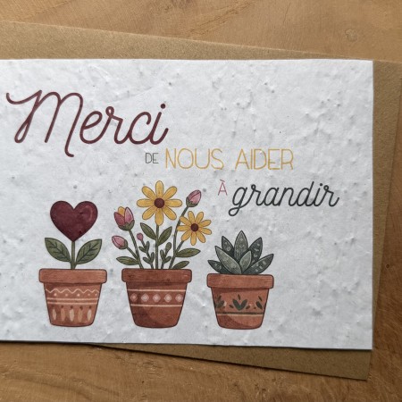 Carte à planter Merci de nous aider à grandir