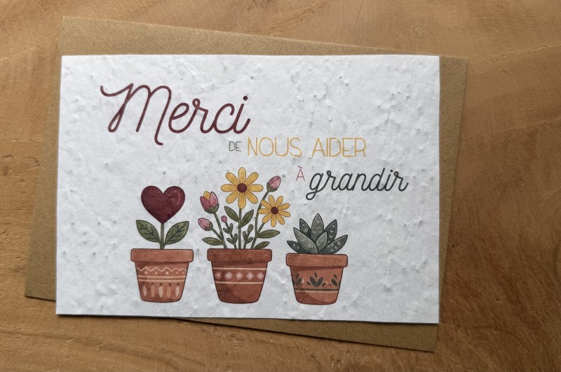 Carte à planter Merci de nous aider à grandir