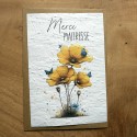 Carte à planter Merci Maîtresse Fleurs jaunes