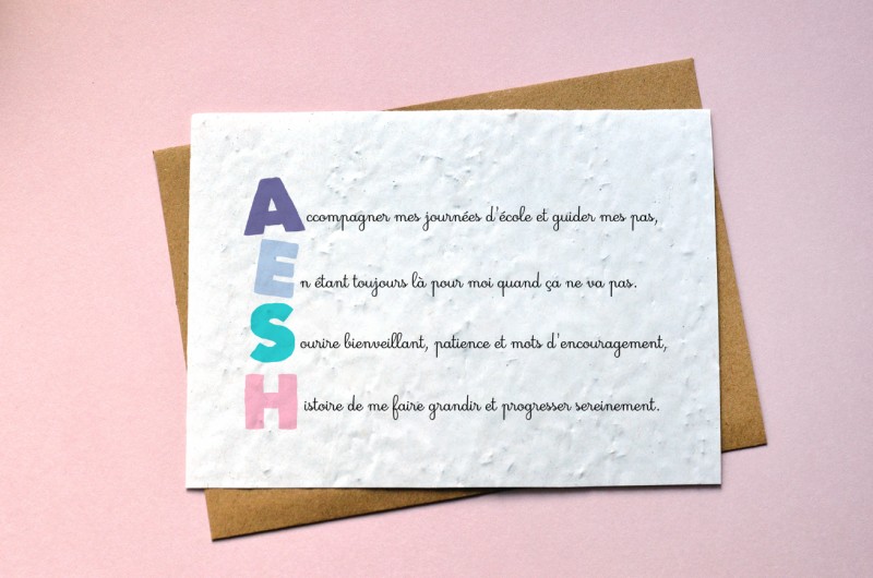 Carte à planter AESH Acrostiche