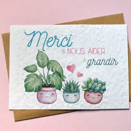 Carte à planter Merci de nous aider à grandir