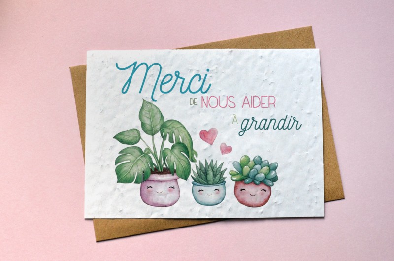 Carte à planter Merci de nous aider à grandir