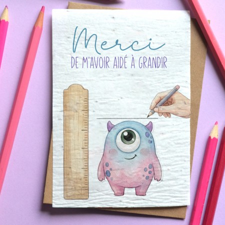 Carte à planter Merci de m'aider à grandir Cactus