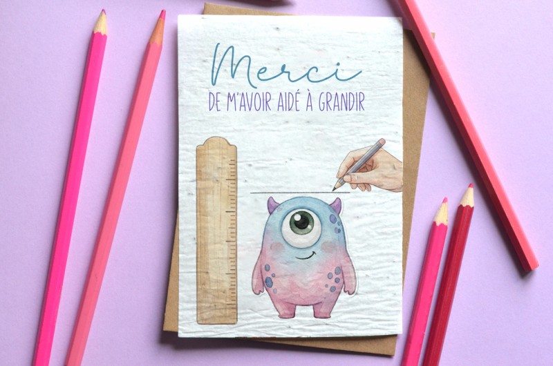 Carte à planter Merci de m'aider à grandir Cactus