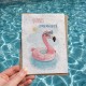 Carte à planter Bonnes Vacances Flamant Rose bouée