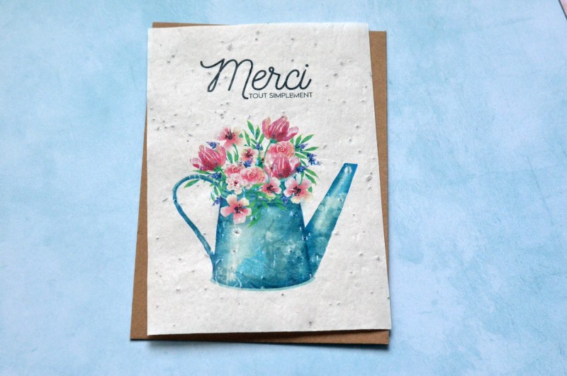 Carte à planter Merci arrosoir