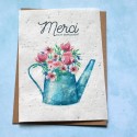 Carte à planter Merci arrosoir