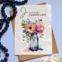 Carte à planter Joyeux Anniversaire vase fleuri