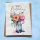 Carte à planter Joyeux Anniversaire vase fleuri