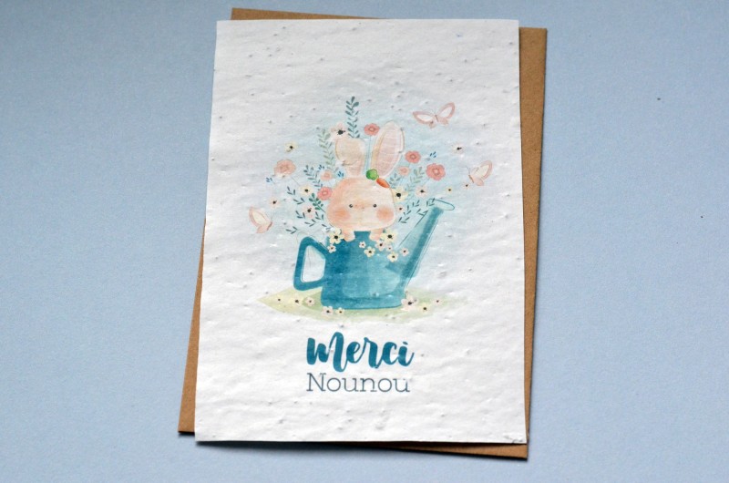 Carte &agrave; planter Merci Nounou