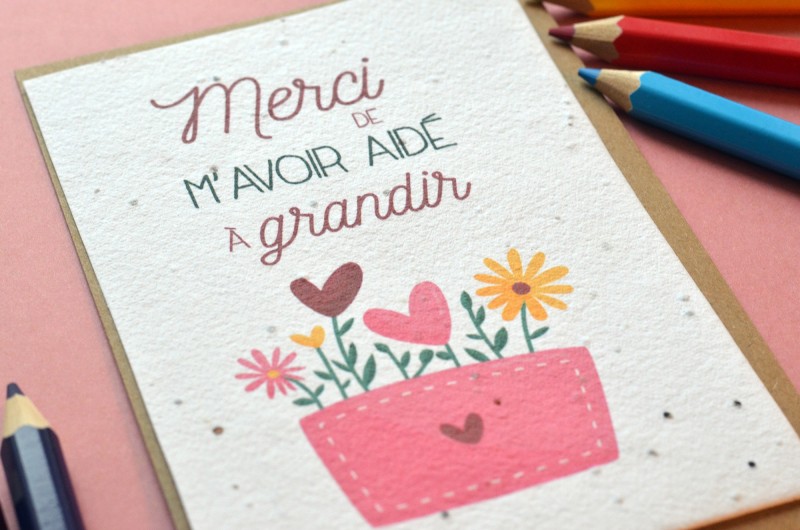 Carte &agrave; planter Merci de m'avoir aid&eacute; &agrave; grandir