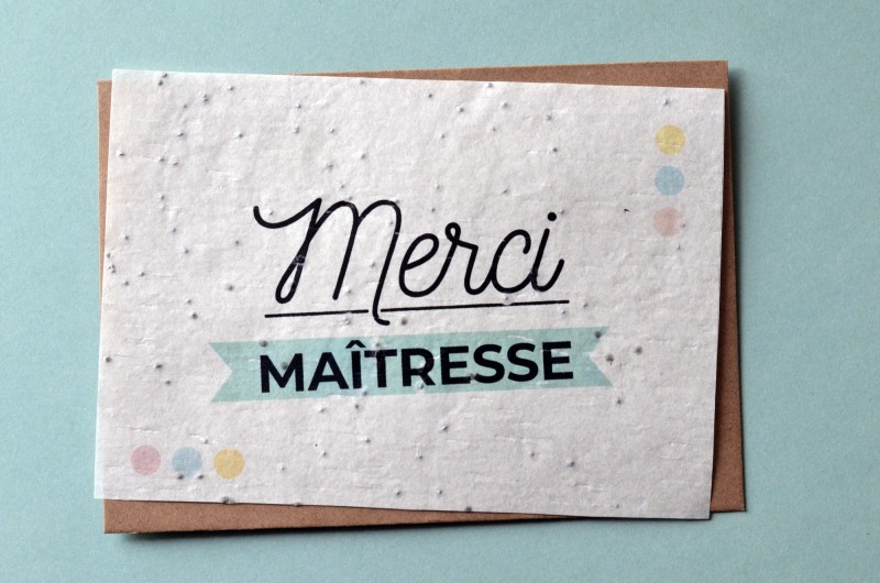 Carte &agrave; planter Merci Ma&icirc;tresse