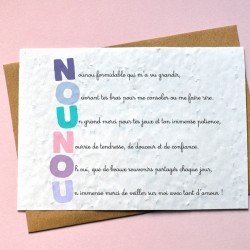 Carte &agrave; planter Nounou Acrostiche