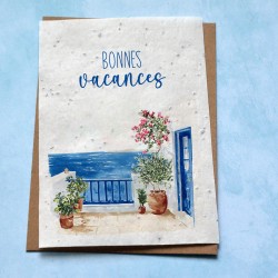 Carte &agrave; planter Bonnes Vacances M&eacute;diterran&eacute;e