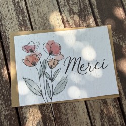 Carte &agrave; planter Merci coquelicots