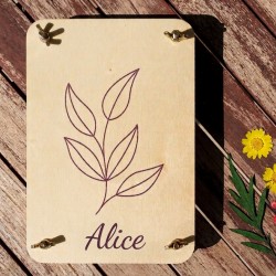 Presse &agrave; fleurs en bois avec pr&eacute;nom. Presse &agrave; fleurs pour herbier grand format personnalisable